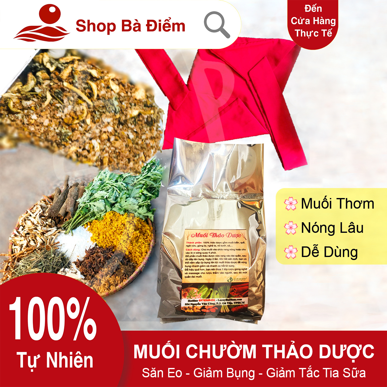 [HCM] ComBo Muối Chườm Bụng Thảo Dược Và Gen Nịt Bụng.