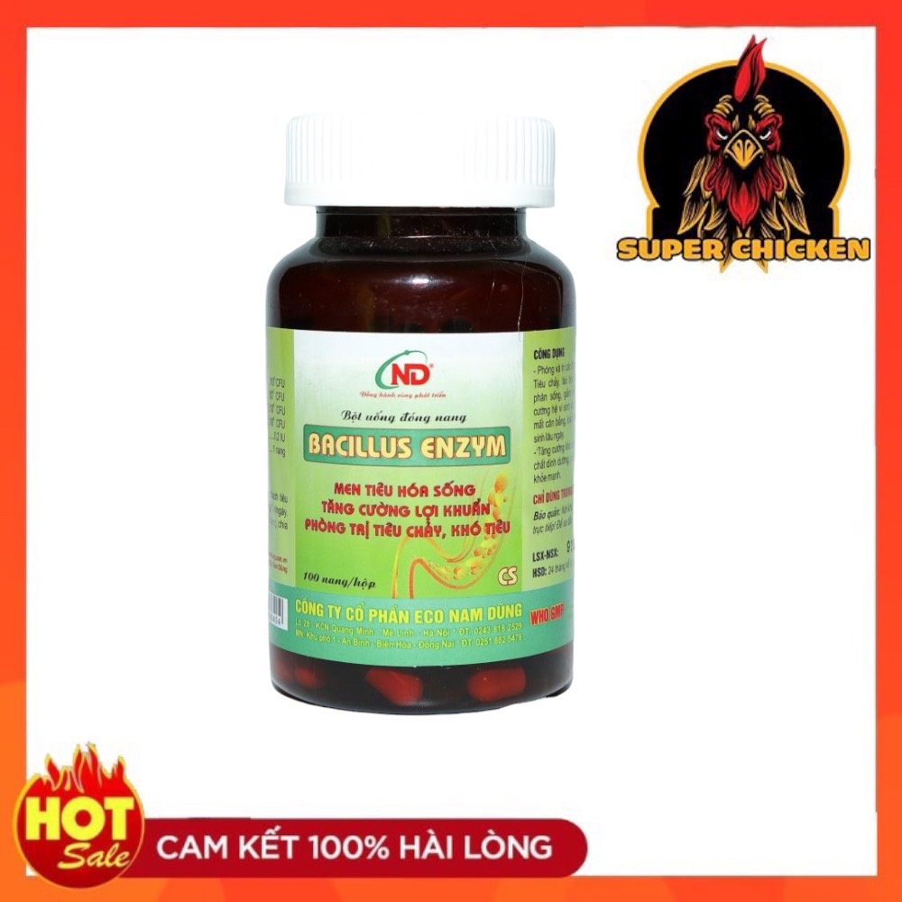 Bacillus enzym cs 100 viên men tiêu hoá đặc biệt dành cho gà đá