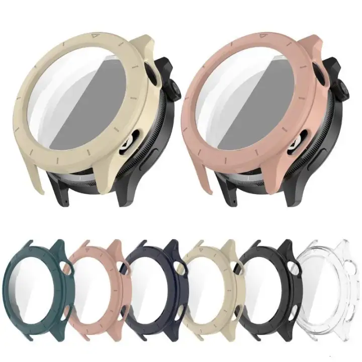PC bảo hiểm đầy đủ Smartwatch Tích hợp miếng dán màn hình kính cường lực bảo vệ bao đựng cứng trường hợp thích hợp cho đồng hồ esim