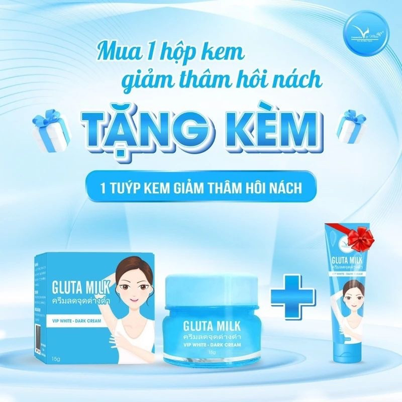 Gluta milk kem thâm nách gluta milk thái lan kem khử thâm nách các vùng da thâm sạm,
