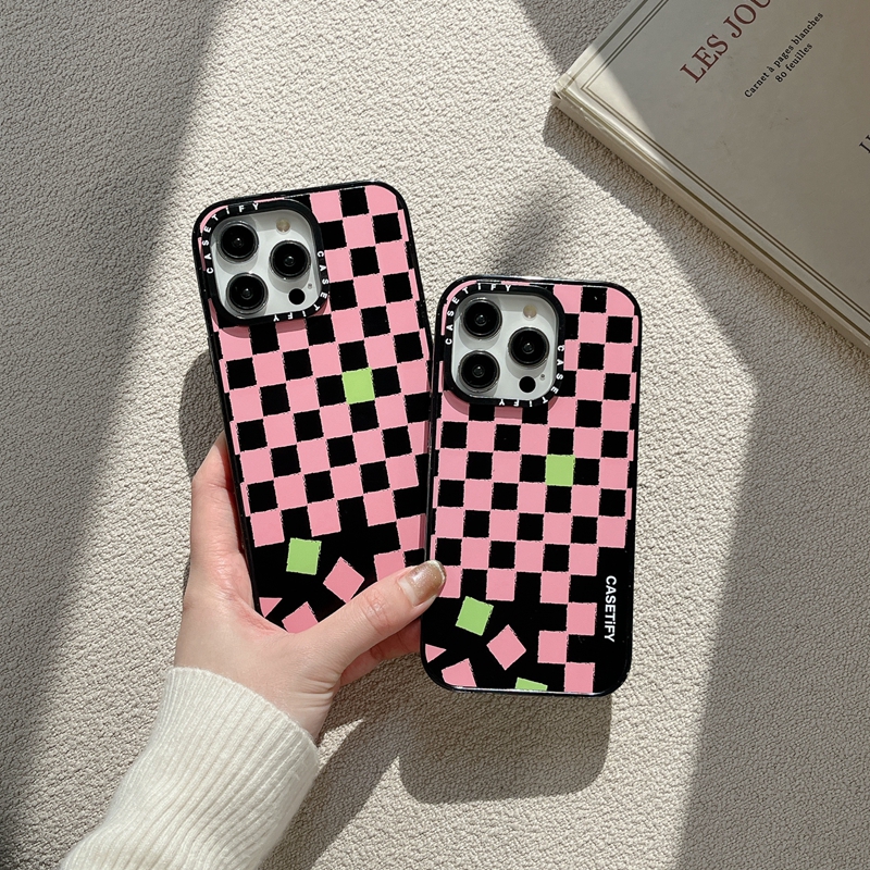 CASETiFY Checkered Pattern Hard Case For iPhone 15 14 Plus 11 12 13 Pro 15Pro Max impact Clear Acrylic Cover