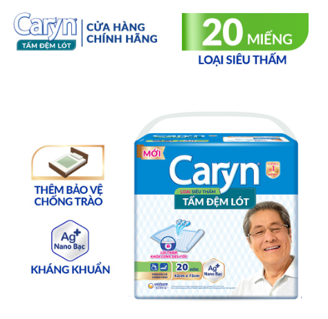 Tấm đệm lót Caryn Loại Mỏng Nhẹ loại 20 miếng kháng khuẩn ngăn mùi chống trào lưng