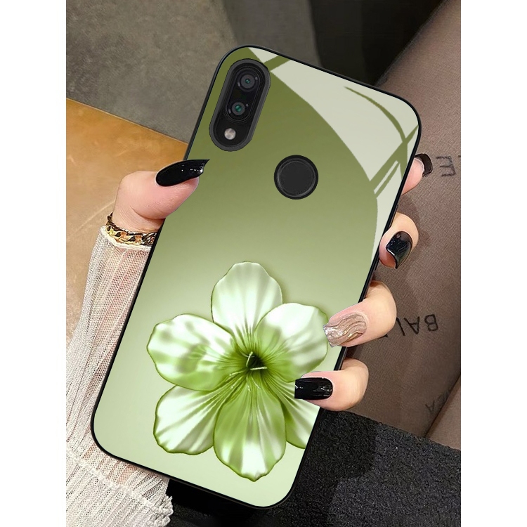 Ốp lưng xiaomi redmi 7, note 7, note 7 pro mặt lưng cường lực họa tiết
