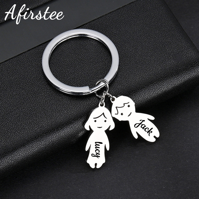 Personalized Boy Girl Pendant Engrave Name Keychain For Women Stainless ...