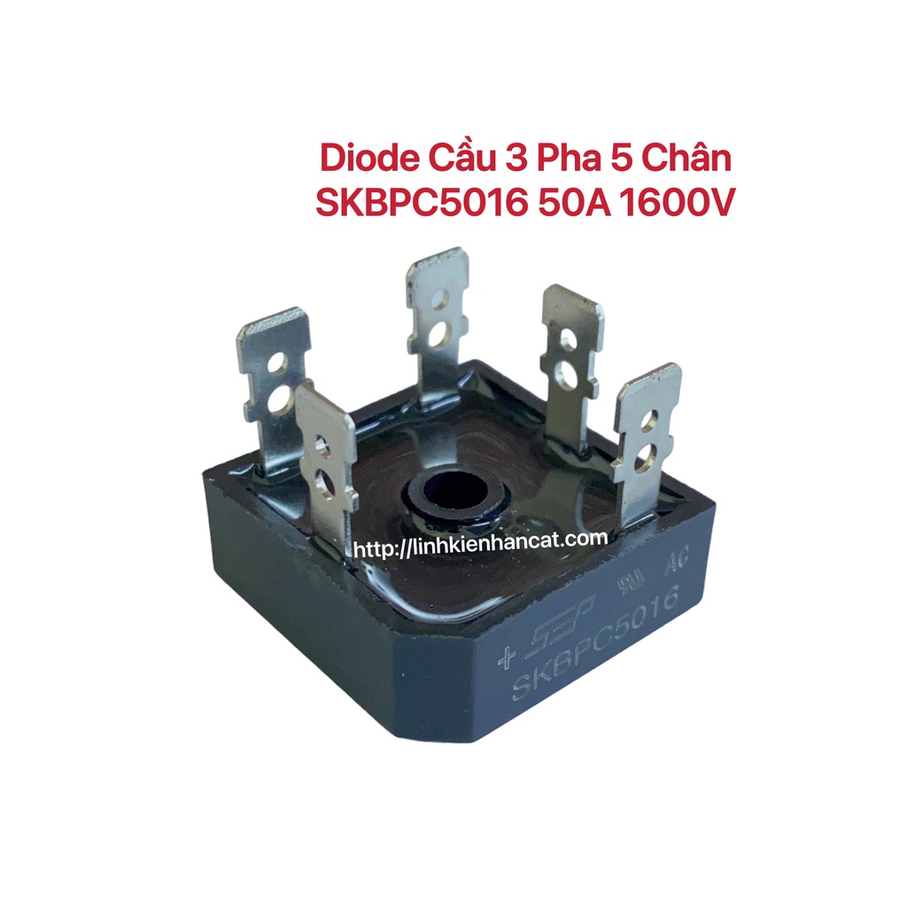 Diode cầu 3 pha 5 chân skbpc5016 50a 1600v