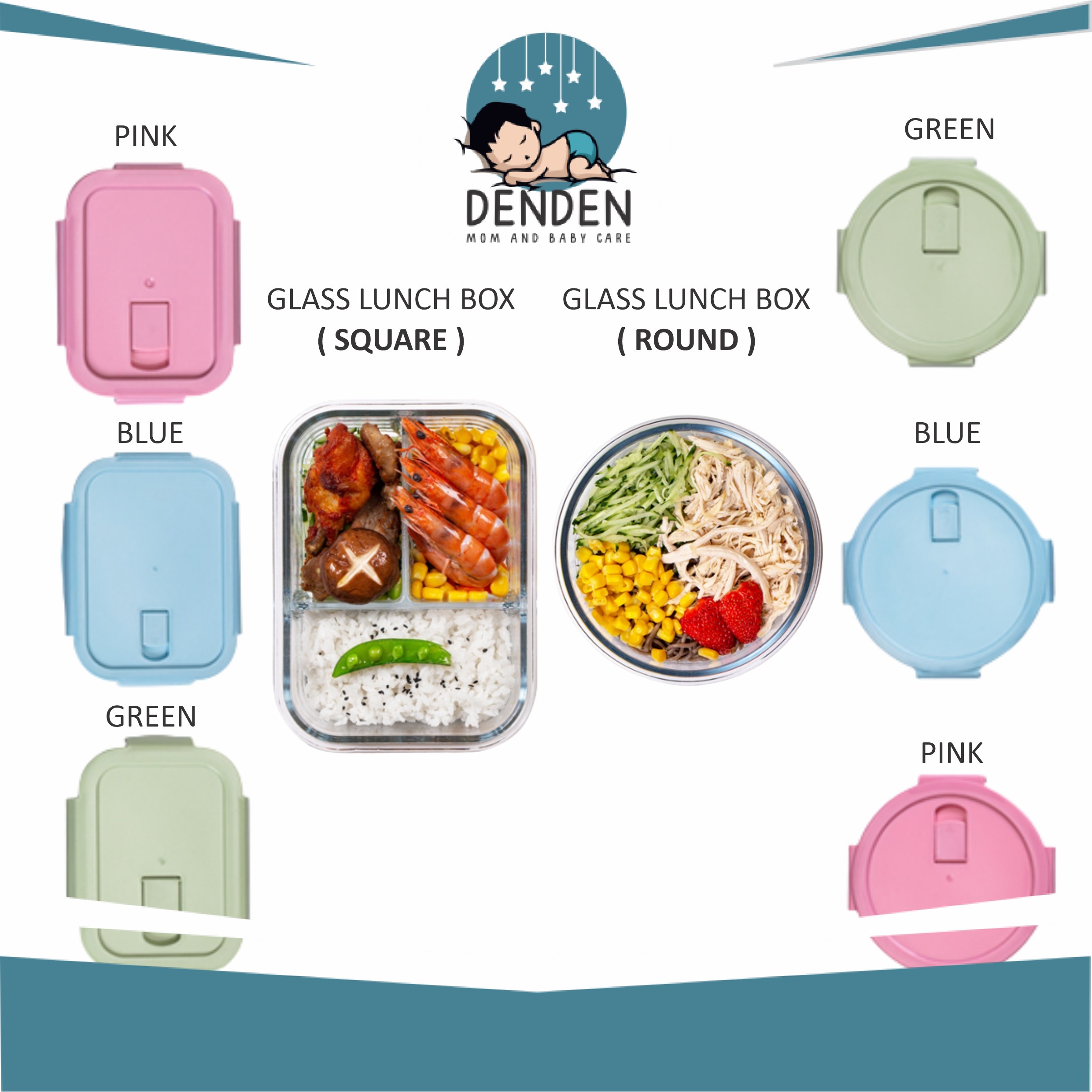 DD Large Lunch Box Glass Lid Separated Office Workers High Microwave