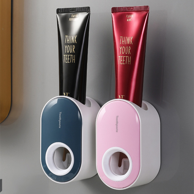 KAIMEIDI Fully automatic toothpaste squeezer, wall-mounted punch-free toothpaste storage rack, lazy toothpaste squeezer