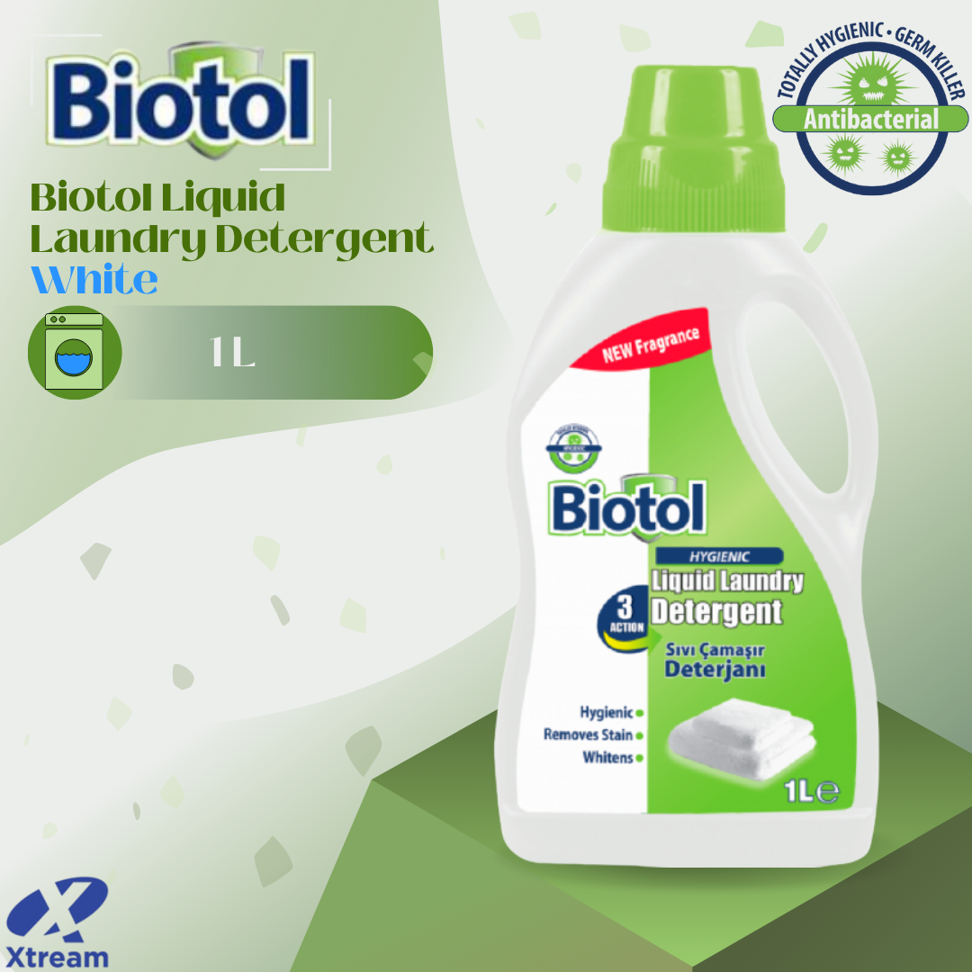 Biotol Liquid Laundry Detergent for White clothes (1L) [Bundle Of 2 & 4