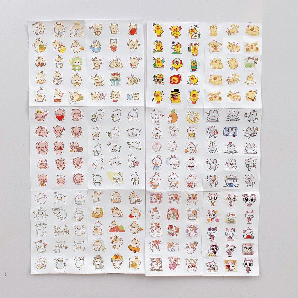 1 Hộp sticker 12 tờ siêu cute