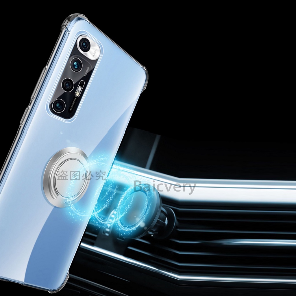infinix Note 30 Shock Proof Caseing for infinix Note 30 Pro 4G /  Note 30 4G / Note 30 5G Finger Magnetic Ring Casing Clear Silicone TPU Cover Cases