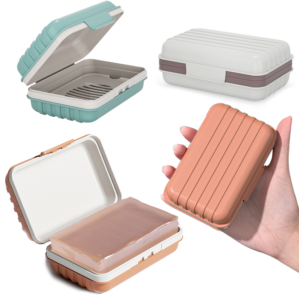3PCS Soap Dish with Lid Home Bathroom Soap Box Container Leak-Proof Travel Soap Dish Holder Strong Sealing Organizer