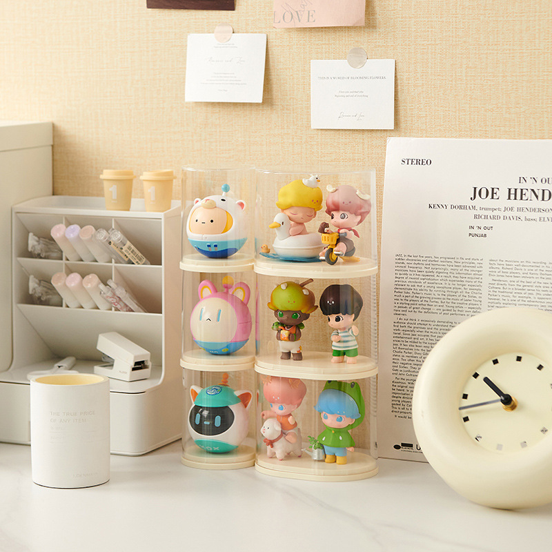 Storage box display stand Desktop dustproof doll display cabinet storage box