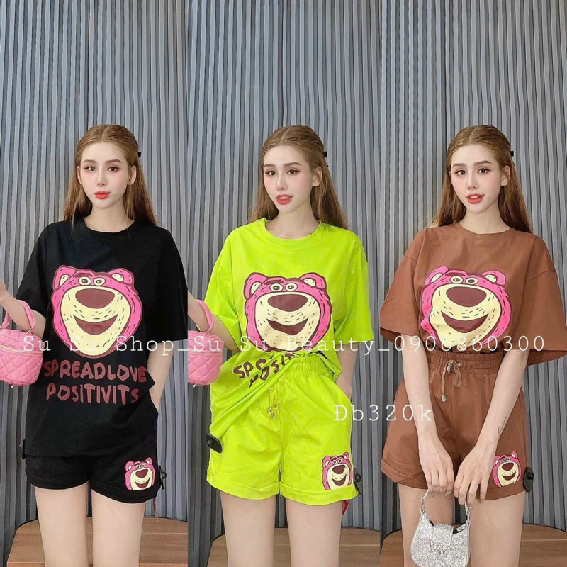 Set Bộ Gấu Mặt Hồng, Set Bộ Đùi