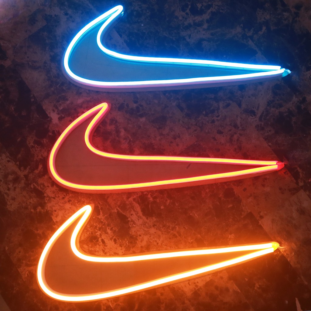 Đèn neon logo hình nike decor phòng ngủ, Thiết kế led neon theo ...