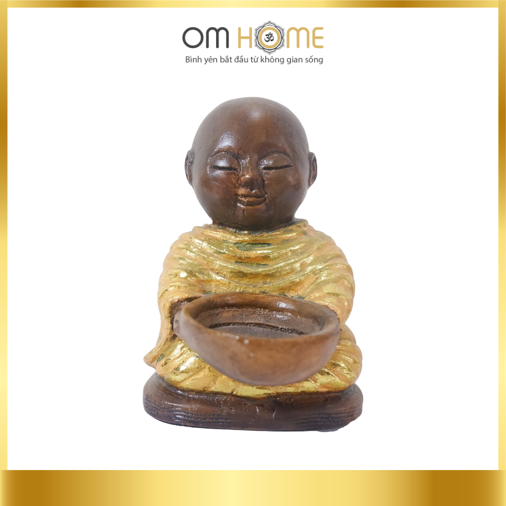 Tượng Chú Tiểu Ngồi Om Home