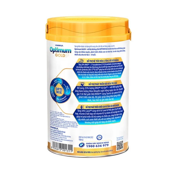Sữa bột Optimum Gold 4 - lon 850g (cho trẻ từ 2- 6 tuổi) Chính hãng