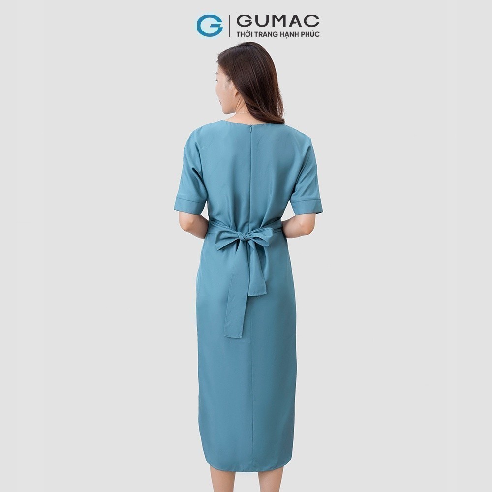 Đầm nữ xoắn eo cột nơ thời trang GUMAC DD03031