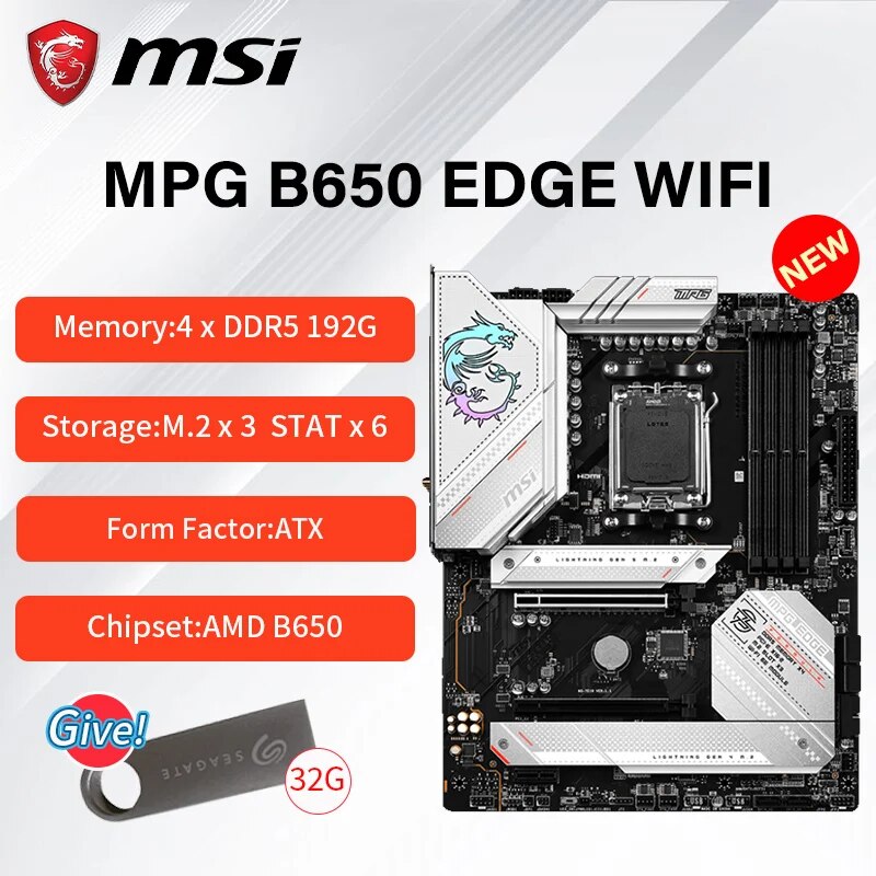 MSI MPG B650 EDGE WIFI AM5 ATX Motherboard