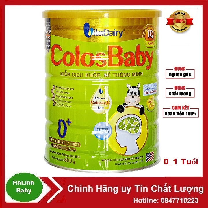 (Quét mã tích xu) Sữa Bột Colosbaby IQ Gold 0+ 1+ 2+ (800g).....