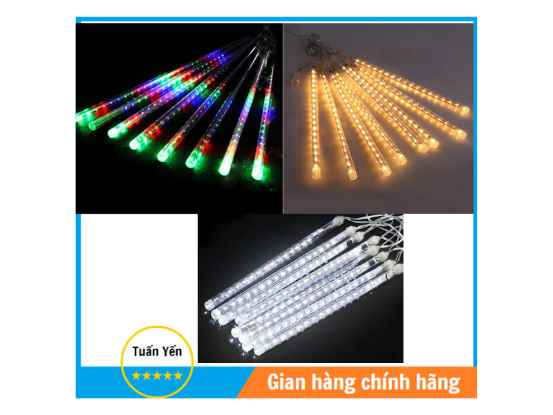 Đèn led sao băng thả kiểu giọt nước - neol - 8 ống - nhiều màu - dài 5t