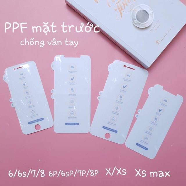 Miếng Dán PPF Mặt Trước Chống Vân Tay Cho iPhone 8 plus, iPhone 7 Plus, iPhone 6 Plus, Dán Màn Hình iPhone