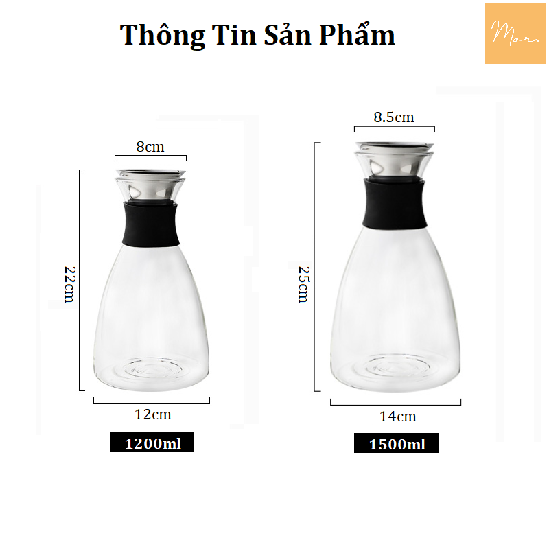 Bình nước thủy tinh chịu nhiệt cao cấp - BN06