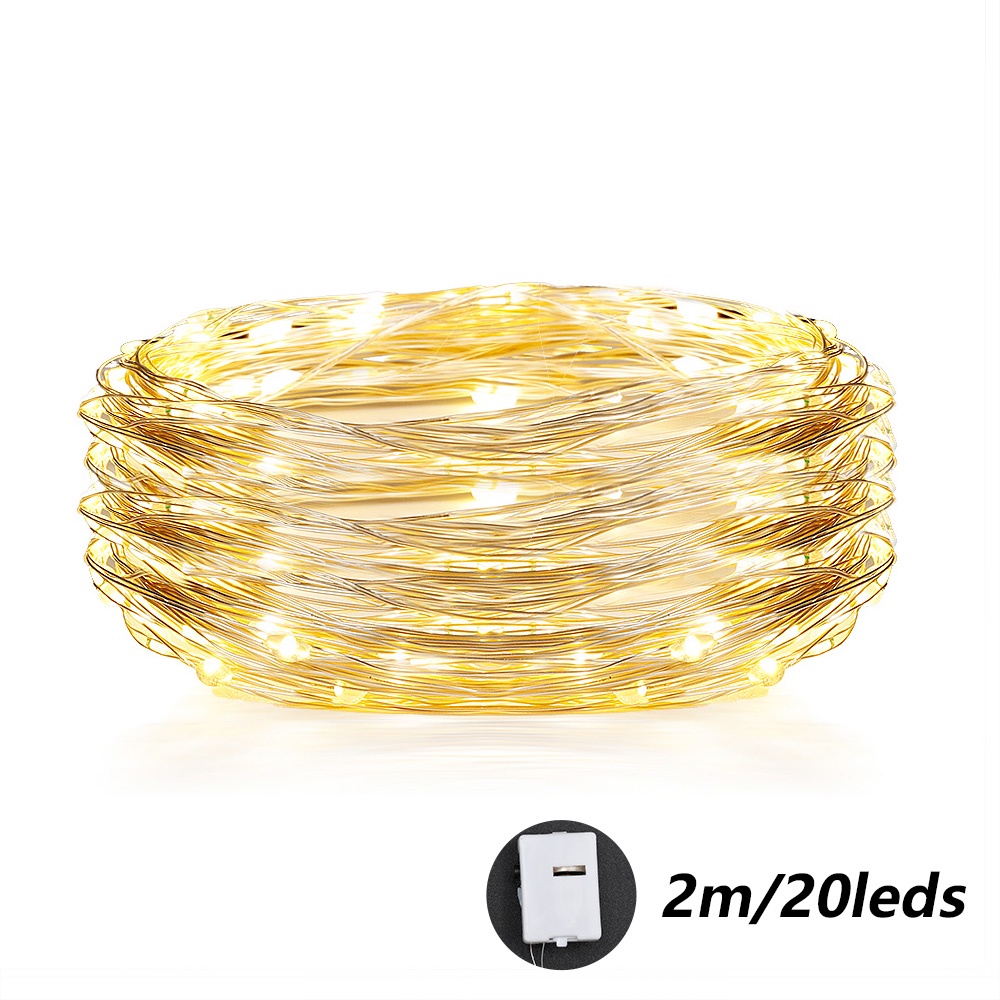 Dây đèn led 1m 2m 3m sử dụng pin chống thấm nước trang trí giáng sinh