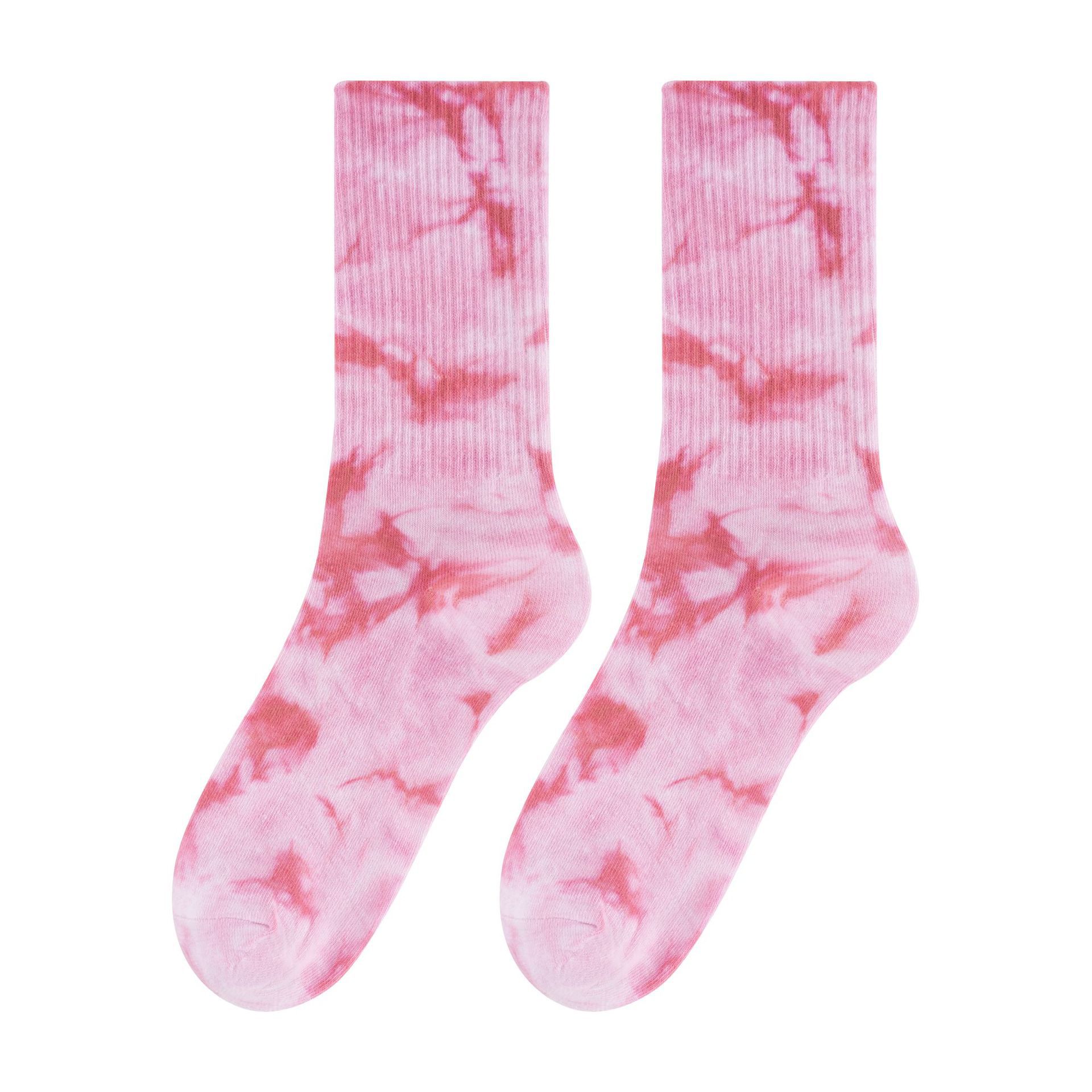 Tide Tie-dye Socks Wholesale High Tide Socks Hanging Dyeing Printing Socks Street Wind Sports Skateboard Socks.