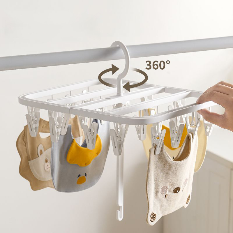YONUO Thickened clothes drying rack, socks, underwear and clothes drying rack, student dormitory multi-clip folding essential multi-functional clothes drying rack