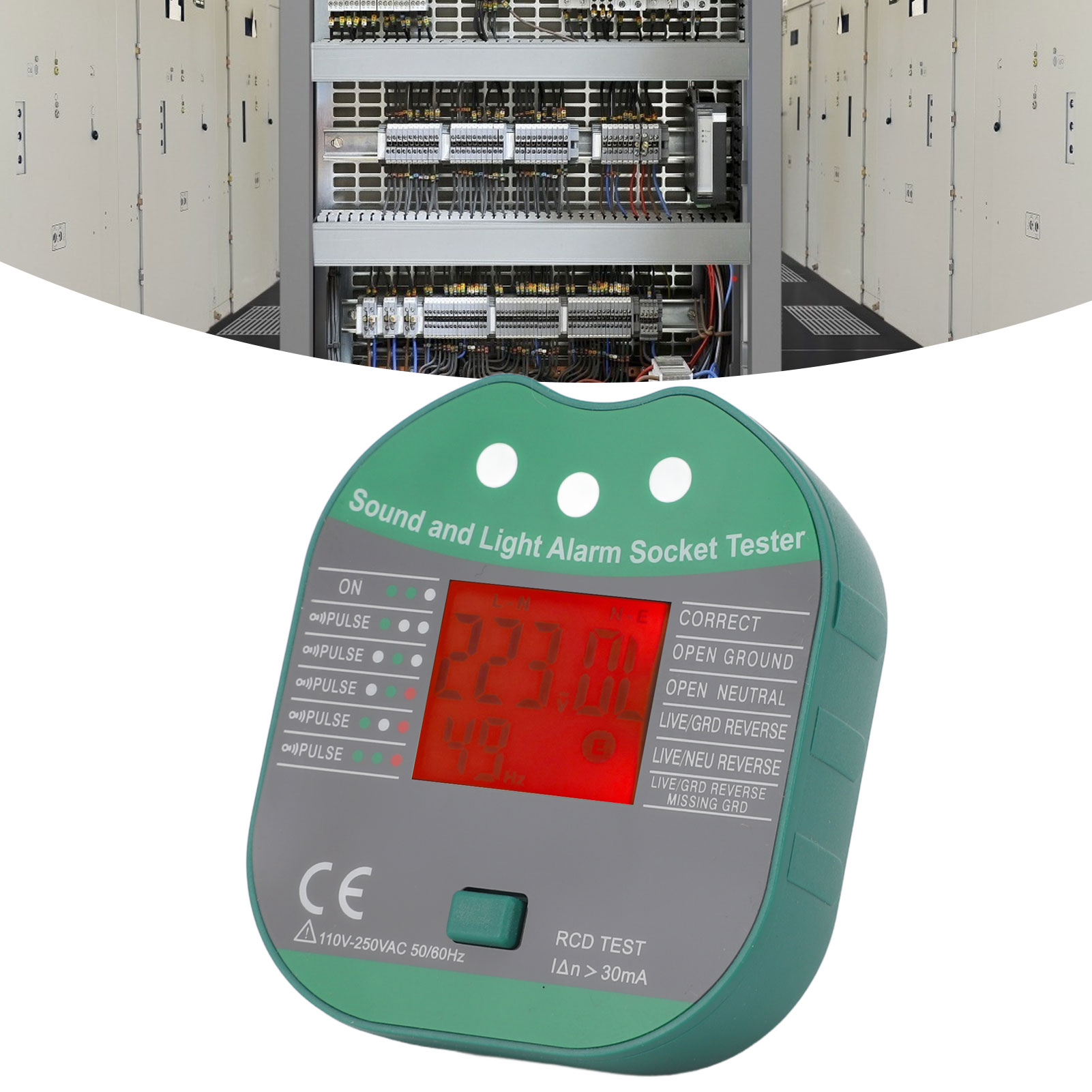 Socket Tester 110‑250v Digital Display Socket Tester Outlet Plug and Measure for Home