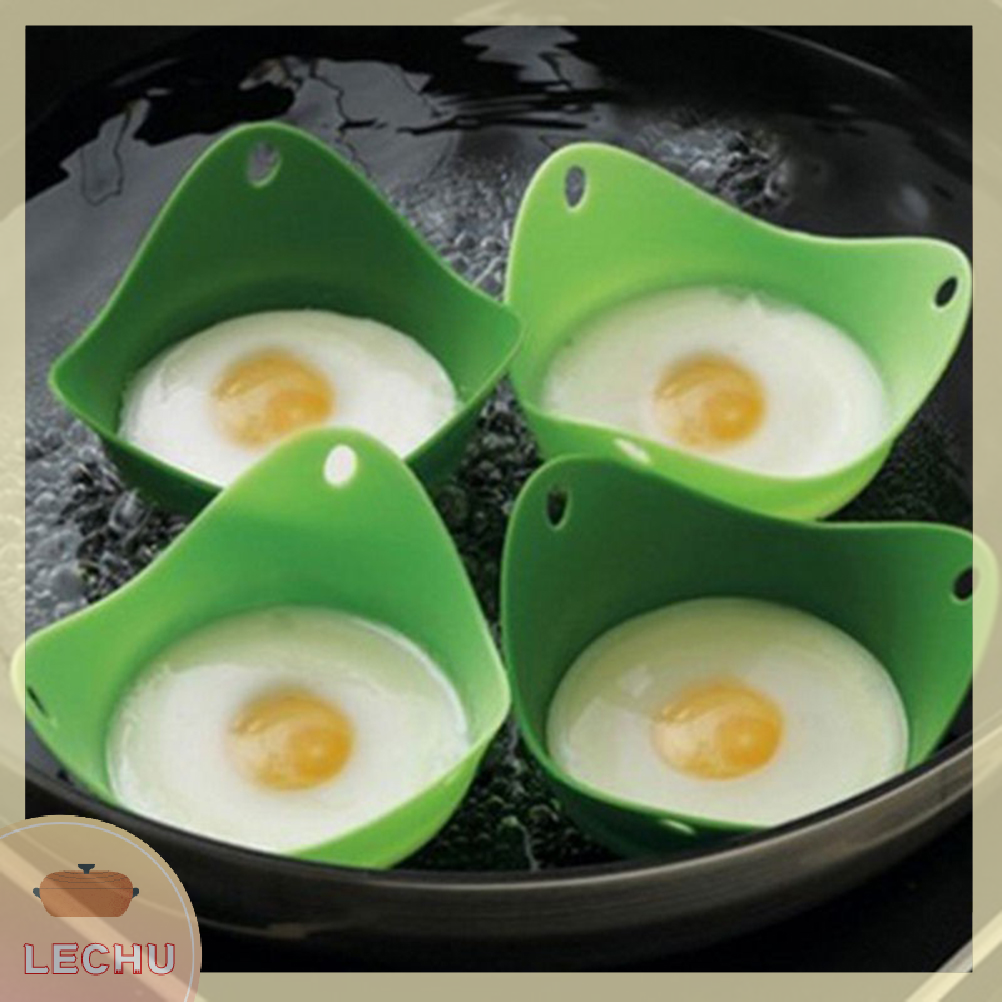 4Pcs Silicone Egg Poacher Cook Poach Pods Kitchen Cooking Tool Egg Baking  Cup