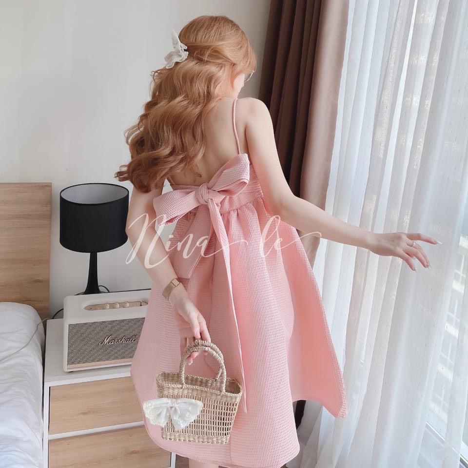 Đầm 2 dây cột nơ lưng - Rossy Fashion