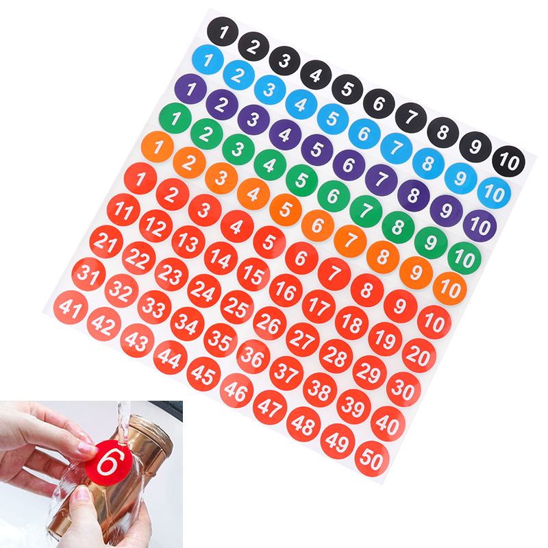 4Sheets%201-200%20Consecutive%20Number%20Stickers%202.54CM%20Round%20Self-Adhesive%20Label%20DIANGUI%20-%20Image%202
