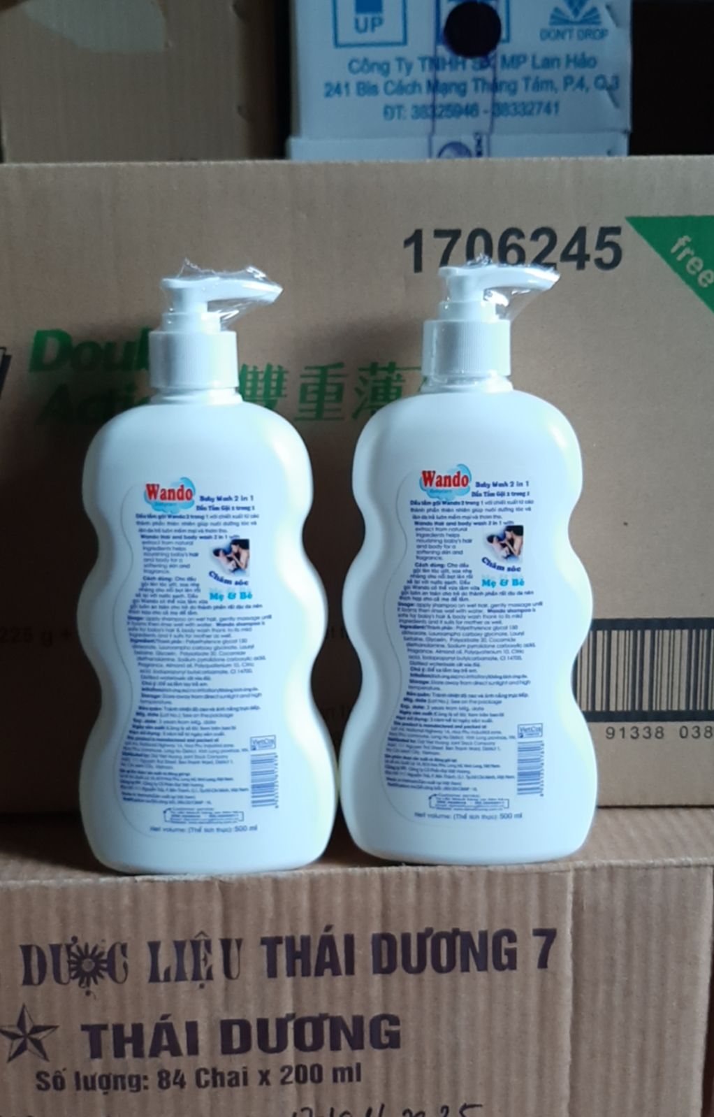 Dầu Tắm Gội Bé 2 trong 1 WANDO (500ml) (200ml)