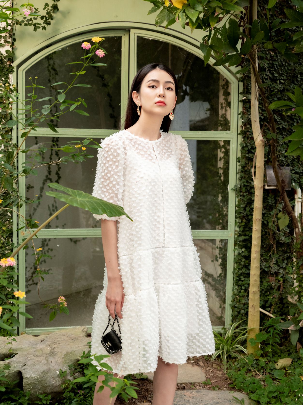 De Leah - Đầm Suông 3D Can Ren Thang