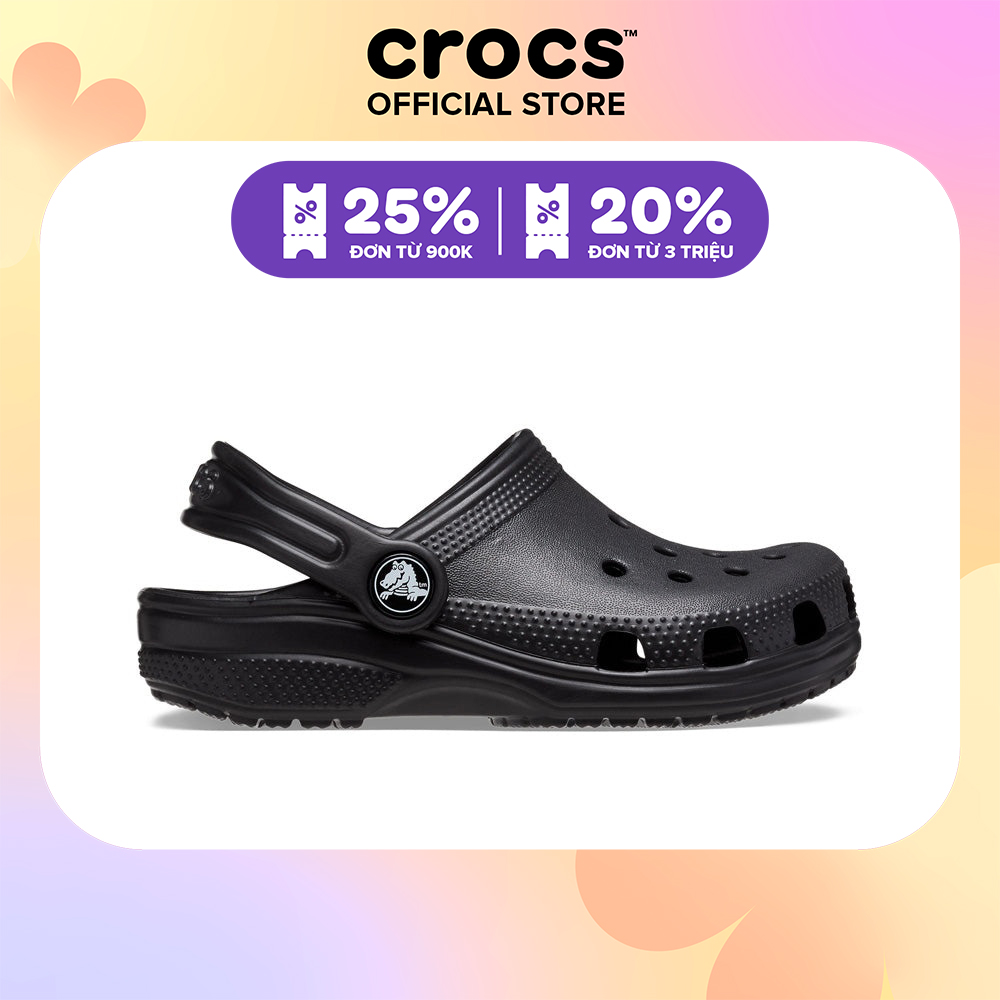 Giày Clog Trẻ em Crocs Toddler Classic Black - 206990-001
