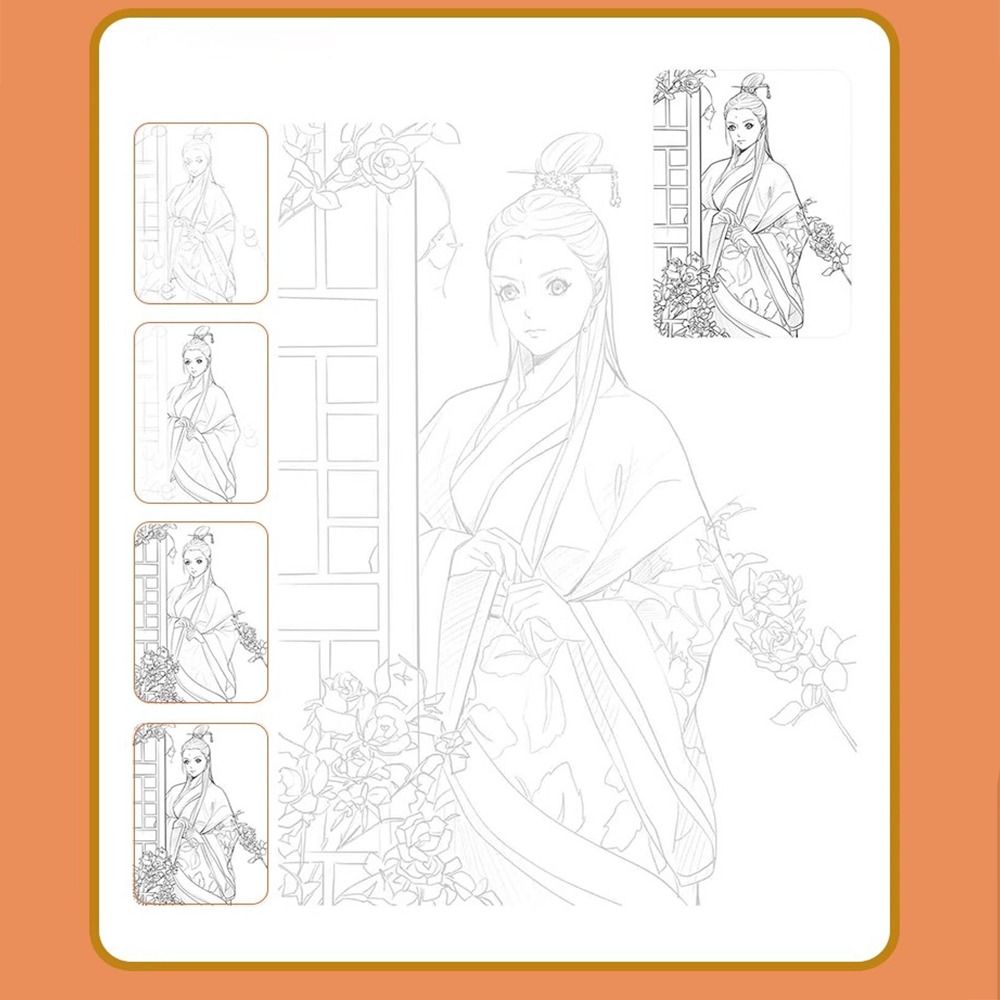 ICELUE Comics Girl Boy Hand Painted Tutorial Book Sketching Anime Characters Art Copy Practice Book Cartoon Practicing Line Draft Practice Books Art Class
