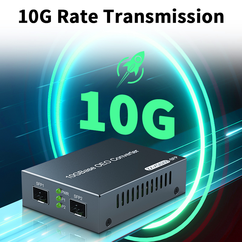 【Harbor Shop】 GoodTop 10Gb SFP+ OEO SFP to SFP Media Converter Dual 10G SFP+ Slots 100M/1G/2.5G/10GB