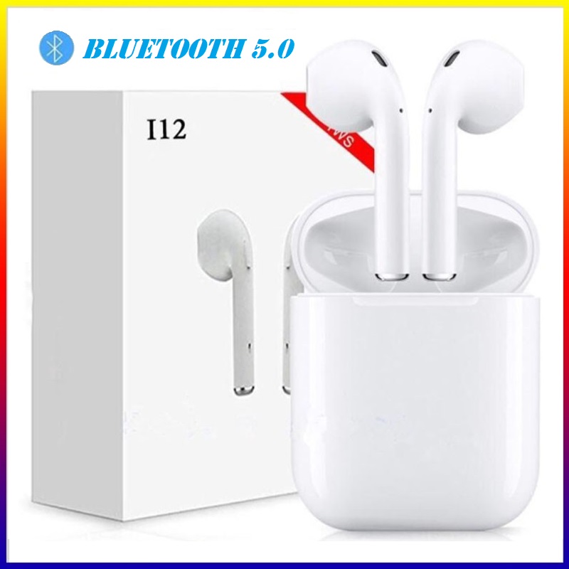 Tai Nghe Bluetooth 5.0 Không Dây i12 TWS - Cảm Biến Vân Tay, Chất Âm Êm thumbnail