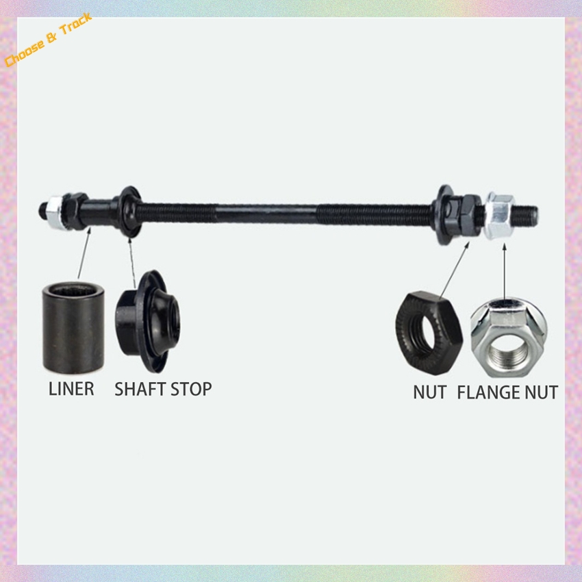 【Value Bundle】 Lengthened 240mm Mountain Bike Snow Bike Hubs Rear Axle Refitted Solid Axle Rear Axle Accessory Axle.