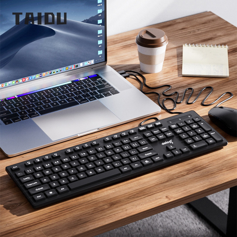 Computer keyboard desktop game office typing home notebook external silent wired chocolate film keyboard
