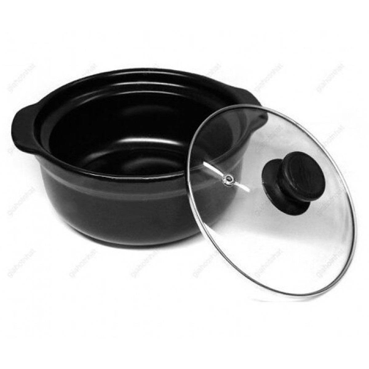 Nồi đất, sứ nắp kính kho thịt, cá, nấu cơm dung tích 2l