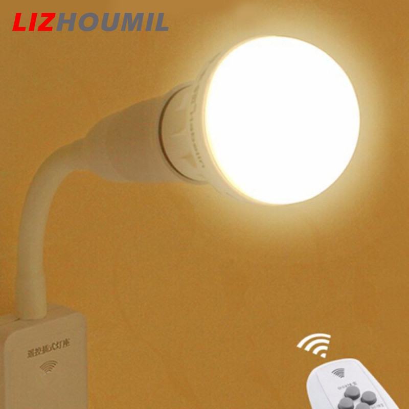 LIZHOUMIL E27 LED Remote Control Plug Lamp Holder Light Base for Night Light Bedside Lamp (without Light Source)