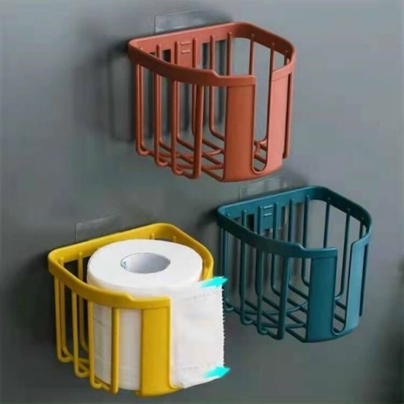 Giỏ đựng giấy vệ sinh dán tường ( Màu Ngẫu Nhiên )