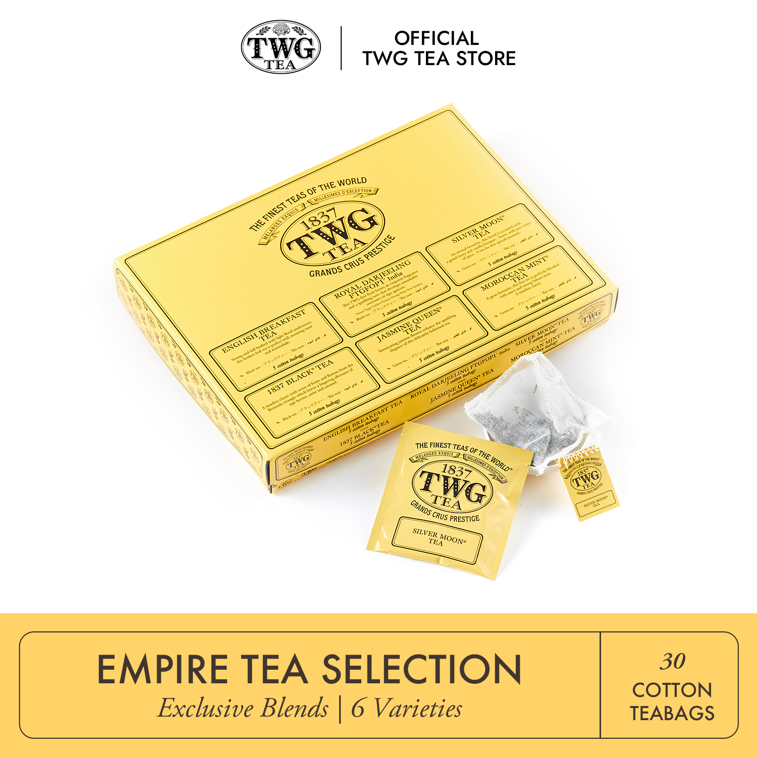 TWG Tea | Empire Tea Selection, 6 Classic Assortment in 30 Hand