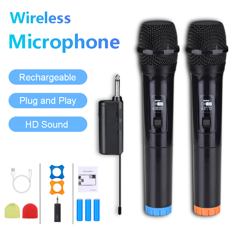 Mic-rô không dây năng động cầm tay micro Micro karaoke mic với Receiver sạc cho tiệc cưới Nhà thờ Câu lạc bộ