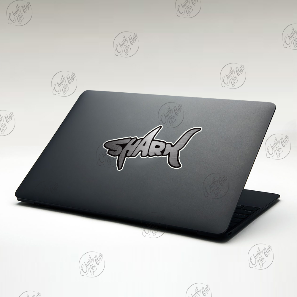 Shark teeth decal waterproof decal set laptop suitcase fridge decor... Material is waterproof