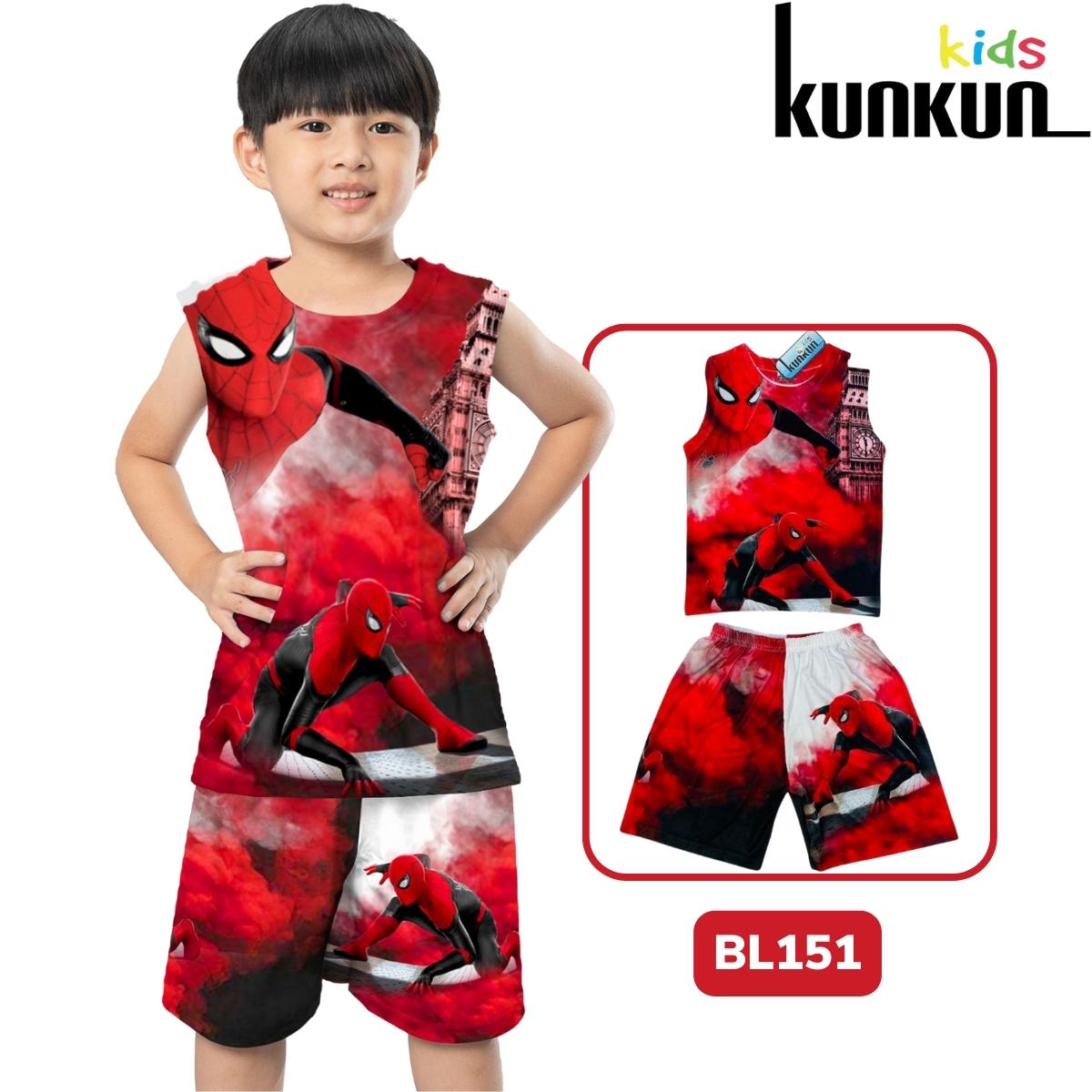 Bộ ba lỗ bé trai thun lạnh in 3D hình Người nhện Spiderman - Quần áo bé trai size đại từ 10kg - 60kg chất liệu thoáng mát co giãn 4 chiều cao cấp BL151 thumbnail