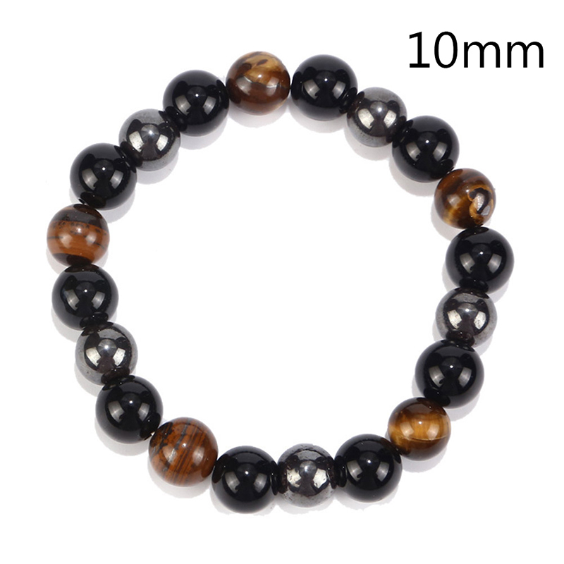 Magnetic Hematite Stone Bead Bracelet Health Care Magnet Men Weight Loss Jewelry MIRRORRR. 