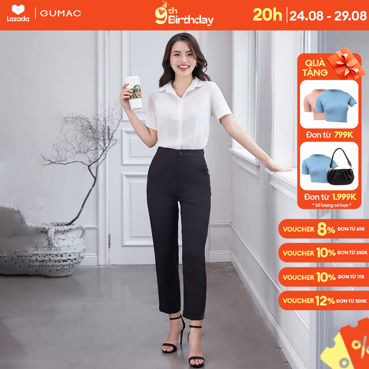 Quần tây ống đứng thời trang gumac qd12001
